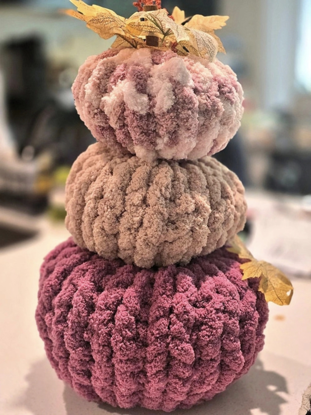 Handmade Textured Stacked Pumpkin Fall Decor